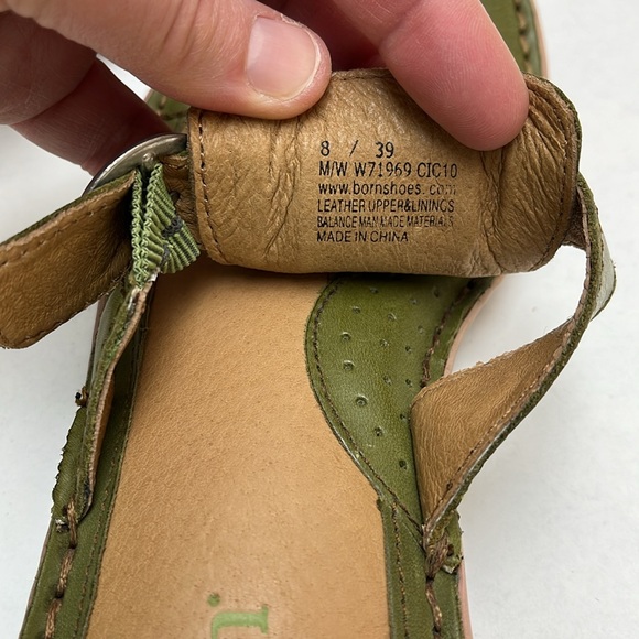 Born Women’s Sz 8 Green Sandals Leather Upper - Picture 8 of 8
